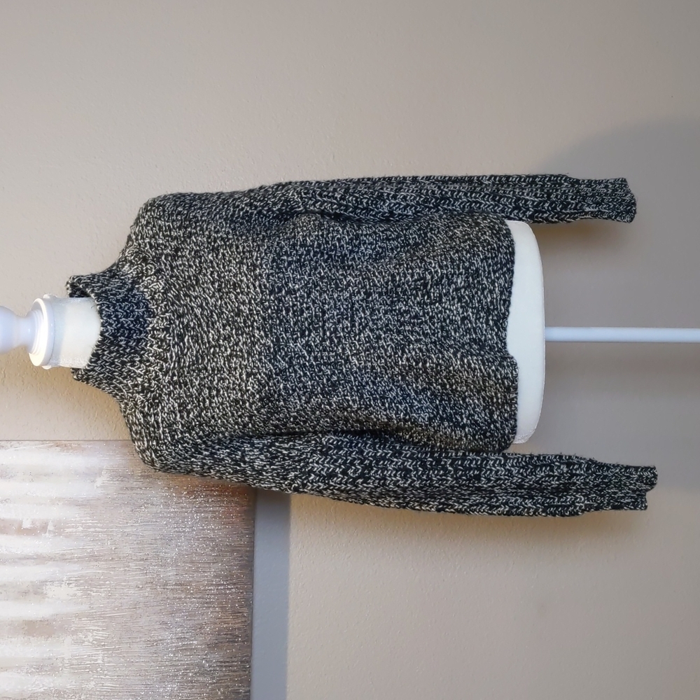 J+L John + Jenn black and white mock neck sweater